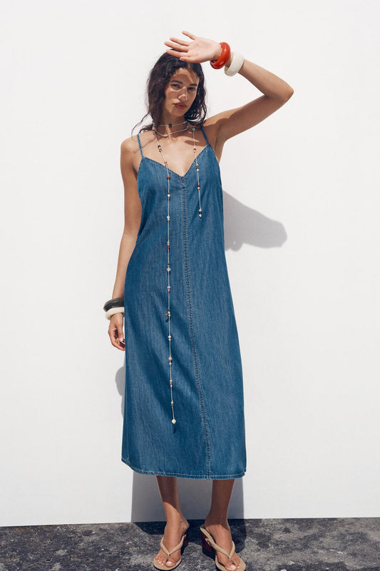 VESTIDO MIDI DENIM