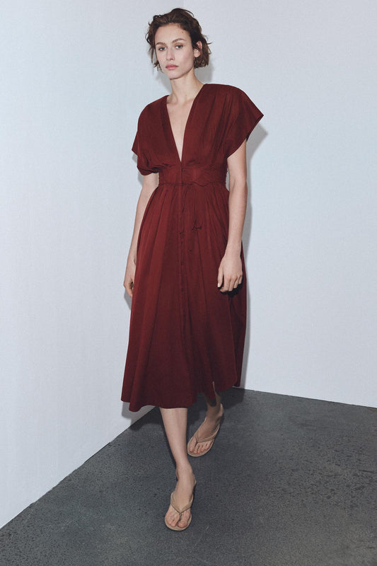 VESTIDO PINZAS CINTURA ZW COLLECTION